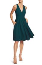 Women's Dress The Population Catalina Tea Length Fit & Flare Dress - Green
