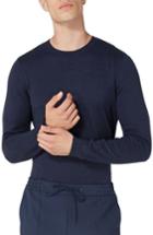 Men's Topman Side Ribbed Slim Fit Sweater, Size - Blue