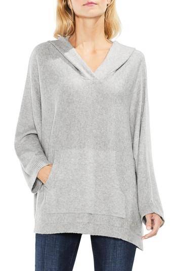 Women's Two By Vince Camuto Dolman Sleeve Relaxed Hooded Sweater, Size - Grey