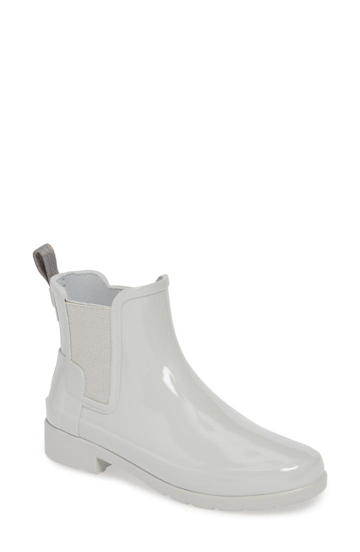 Women's Hunter Original Refined Chelsea Waterproof Rain Boot M - Grey