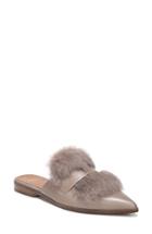Women's Sarto By Franco Sarto Palmer Ii Genuine Rabbit Fur Slide .5 M - Grey