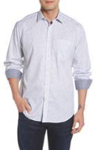 Men's Bugatchi Classic Fit Stripe Jacquard Sport Shirt - Blue