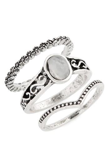 Women's Topshop Set Of 3 Moon Energy Rings