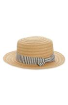Women's Bp. Stripe Band Straw Boater Hat -