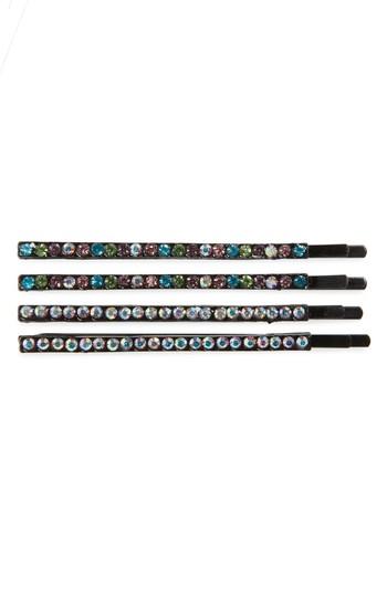 Cara 4-pack Rainbow Crystal Bobby Pin Set, Size - None