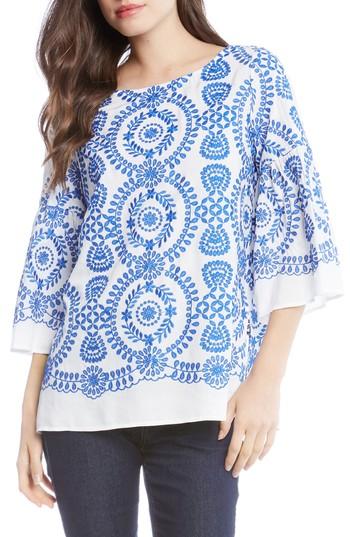 Women's Karen Kane Embroidered Medallion Top - Ivory