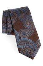 Men's Nordstrom Men's Shop Sardonia Paisley Silk Tie, Size - Brown