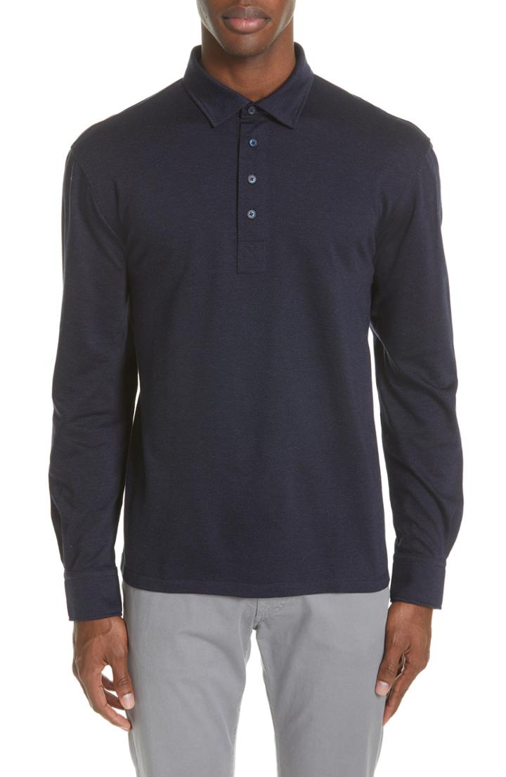 Men's Ermenegildo Zegna Twill Cotton Polo Shirt