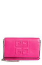 Women's Givenchy Embossed Emblem Wallet On A Chain - Pink