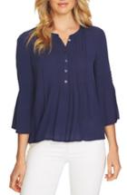 Women's Cece Ruffled Sleeve Pintuck Top, Size - Blue