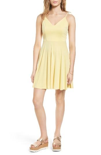 Women's Soprano Cross Back Fit & Flare Dress - Yellow