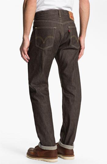 Levi's '501' Straight Leg Jeans (brown Rigid)