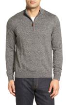 Men's Nordstrom Men's Shop Half Zip Cotton & Cashmere Pullover - Black