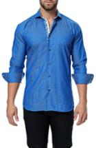Men's Maceoo Wall Street Jacquard Sport Shirt (s) - Blue