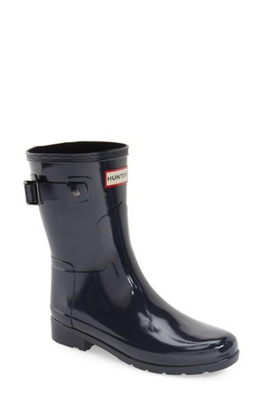 Women's Hunter 'refined Short' Gloss Rain Boot M - Blue