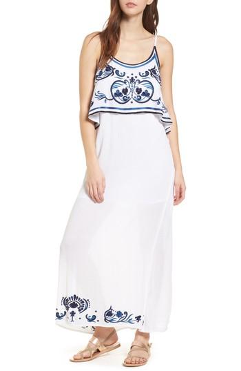 Women's Raga Mediterranean Embroidered Maxi Dress - White