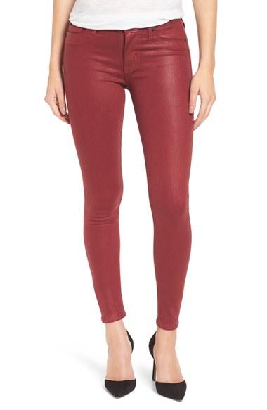 Women's Hudson Jeans Coated Super Skinny Jeans - Red