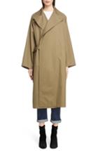 Women's Y's By Yohji Yamamoto Side Tab Trench Coat - Green