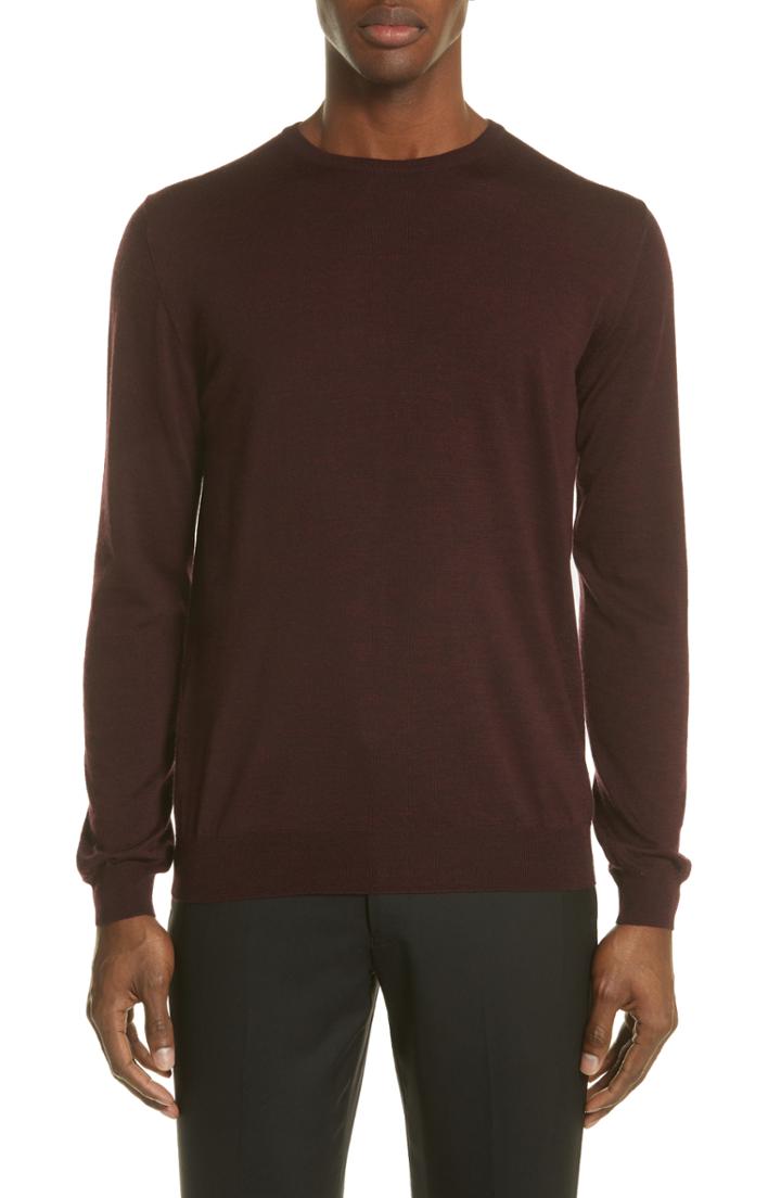 Men's Lanvin Wool Crewneck Sweater, Size - Red