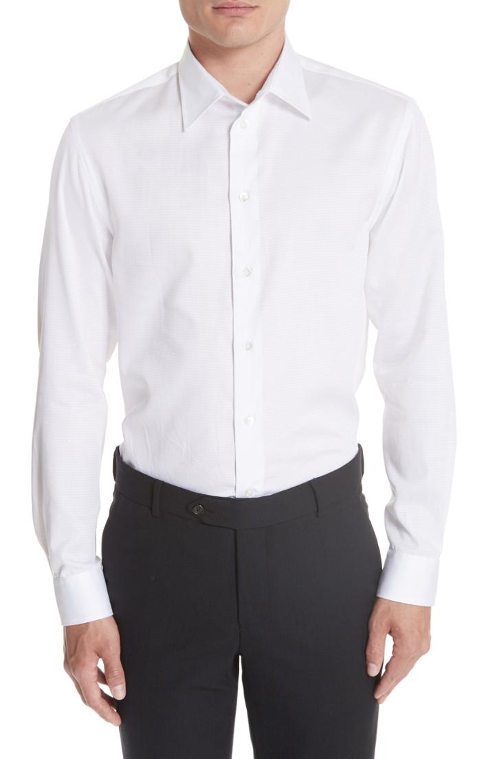 Men's Emporio Armani Slim Fit Solid Sport Shirt - White
