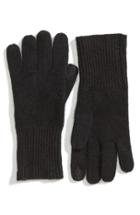 Women's Halogen Rib Knit Cashmere Gloves, Size - Black