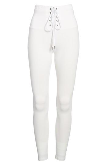 Women's David Lerner Corset Tie Ankle Leggings - White