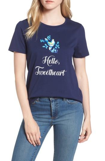 Women's Draper James Hello Tweetheart Tee - Blue