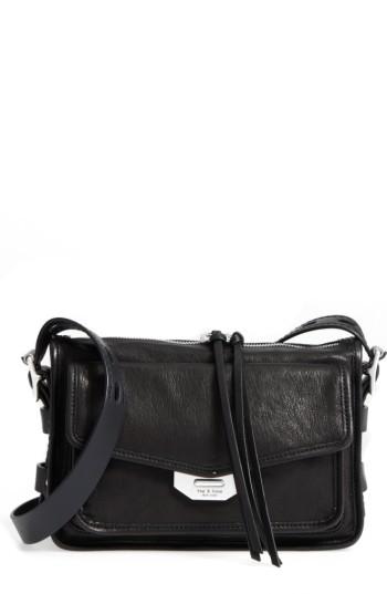 Rag & Bone Small Bomber Leather Crossbody Bag - Black