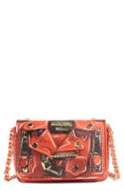 Moschino 'mini Biker' Print Shoulder Bag - Red