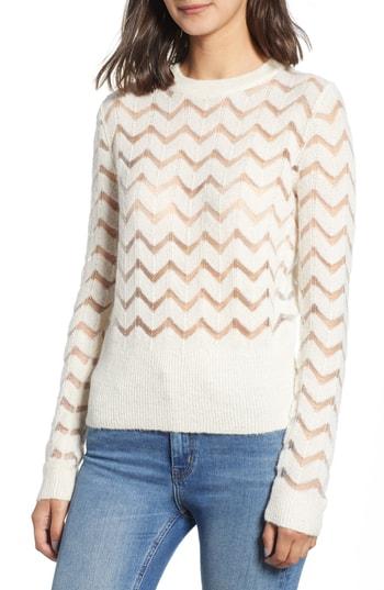 Women's Hinge Easy Stripe Pullover, Size - Ivory