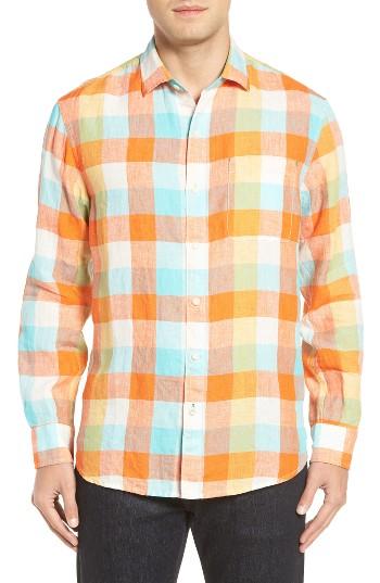 Men's Tommy Bahama Happy Checkmore Sport Shirt - Orange