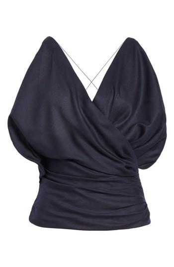 Women's Jacquemus Le Top Sao Draped Wool Top Us / 34 Fr - Blue