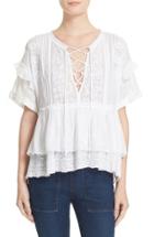 Women's The Kooples Embroidered Cotton Eyelet Top