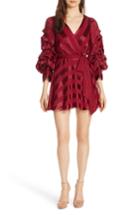 Women's Alice + Olivia Santina Tuck Sleeve Minidress - Red