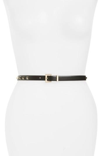 Women's Valentino Garavani Rockstud Skinny Calfskin Leather Belt