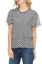 Women's Vince Camuto Stripe Layered Top, Size - Black