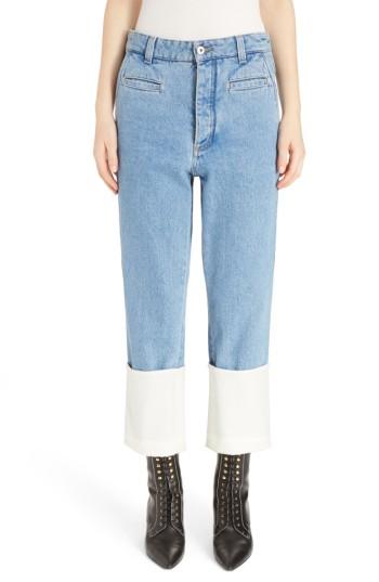 Women's Loewe Fisherman Cuffed Jeans Us / 44 Fr - Blue