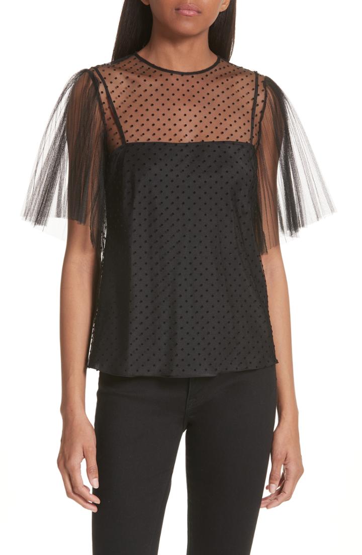 Women's Altuzarra Floral Print Silk Blouse Us / 42 Fr - Black