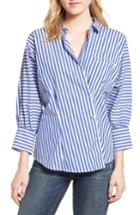 Women's Habitual Asymmetrical Stripe Blouse - Blue