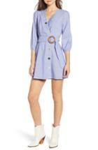 Women's Moon River Button Front Faux Wrap Dress - Purple