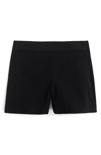 Women's J.crew High Waist Seersucker Shorts - Black