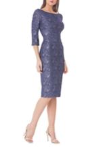 Women's Js Collections Bell Sleeve Matelasse Sheath Dress - Blue