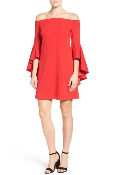 Women's Vince Camuto Ruffle Sleeve Off The Shoulder Dress