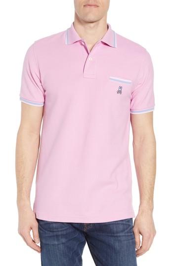Men's Psycho Bunny Binfield Pocket Polo (xs) - Pink