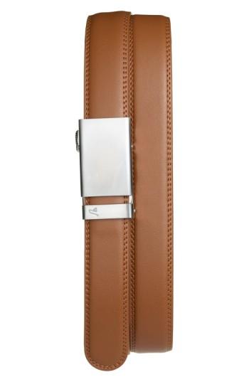 Men's Mission Belt 'cocoa' Leather Belt - Alloy/ Tan