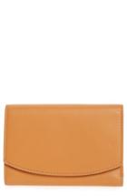 Women's Skagen Compact Flap Leather Wallet - Brown