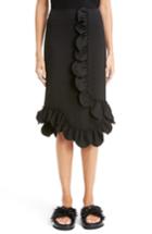 Women's Simone Rocha Asymmetrical Ruffle Skirt - Black
