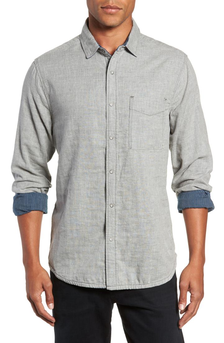 Men's Jeremiah Fergus Regular Fit Reversible Sport Shirt, Size - Grey