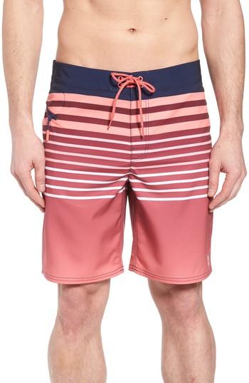 Men's Vineyard Vines Surflodge Stripe Board Shorts - Red