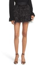 Women's Milly Feather Miniskirt - Black